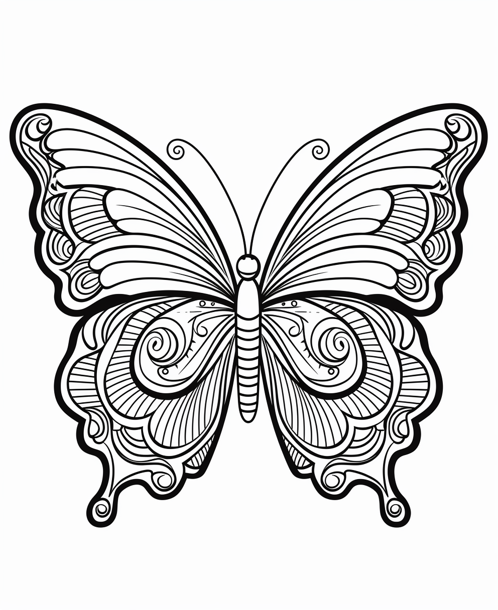 Cartoon butterfly coloring page