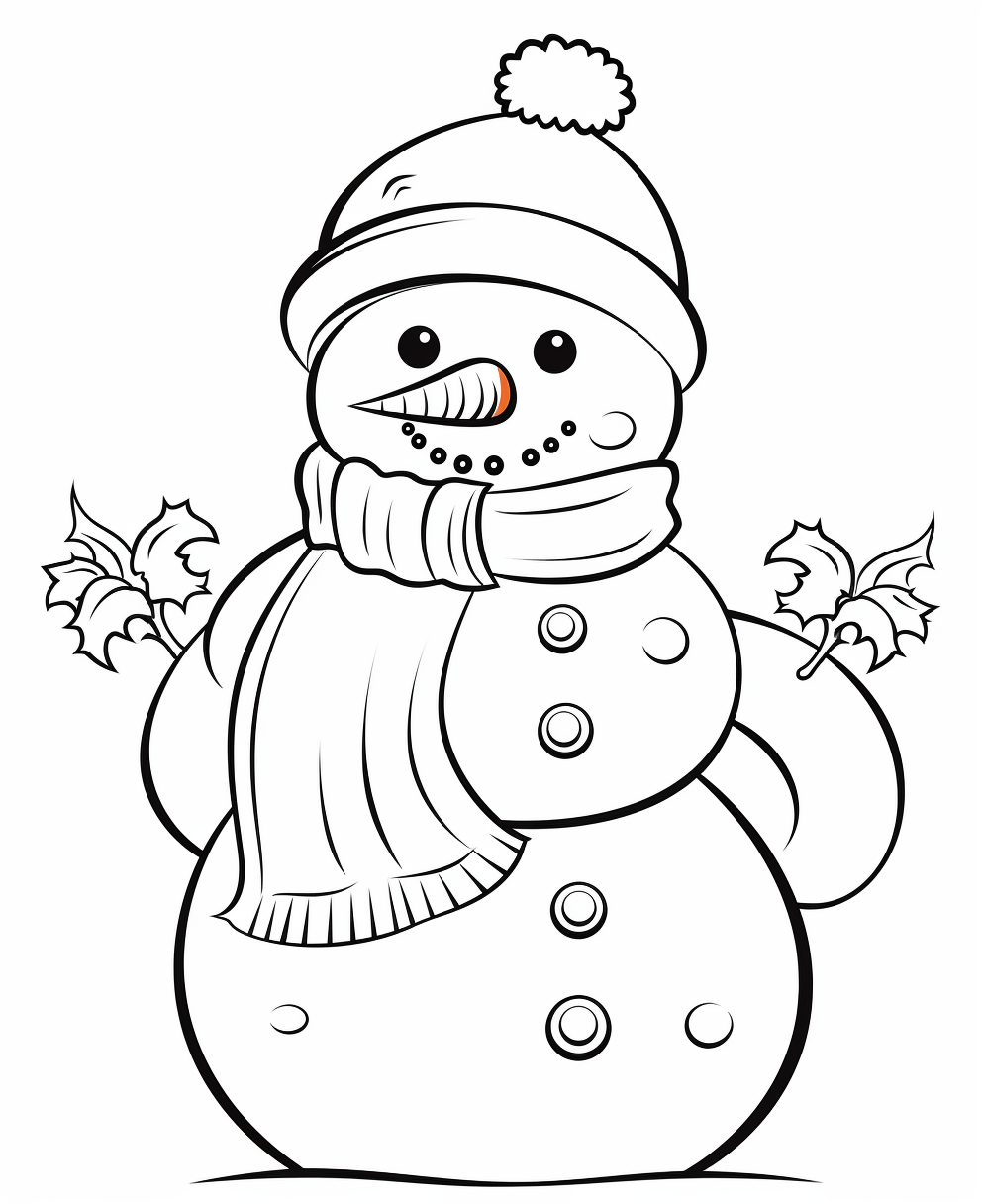 Cute snowman on a white background