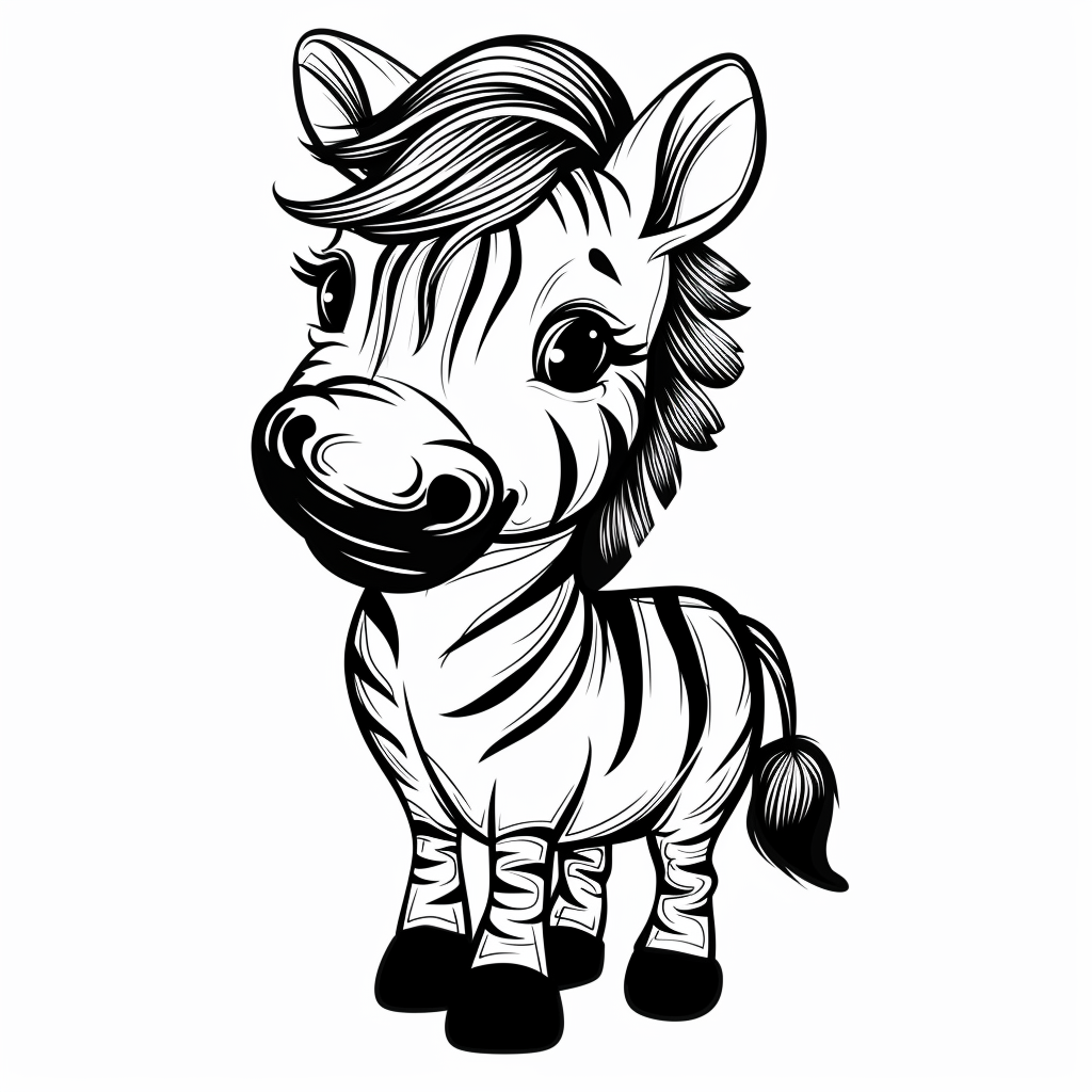 Cute Zebra Coloring Page