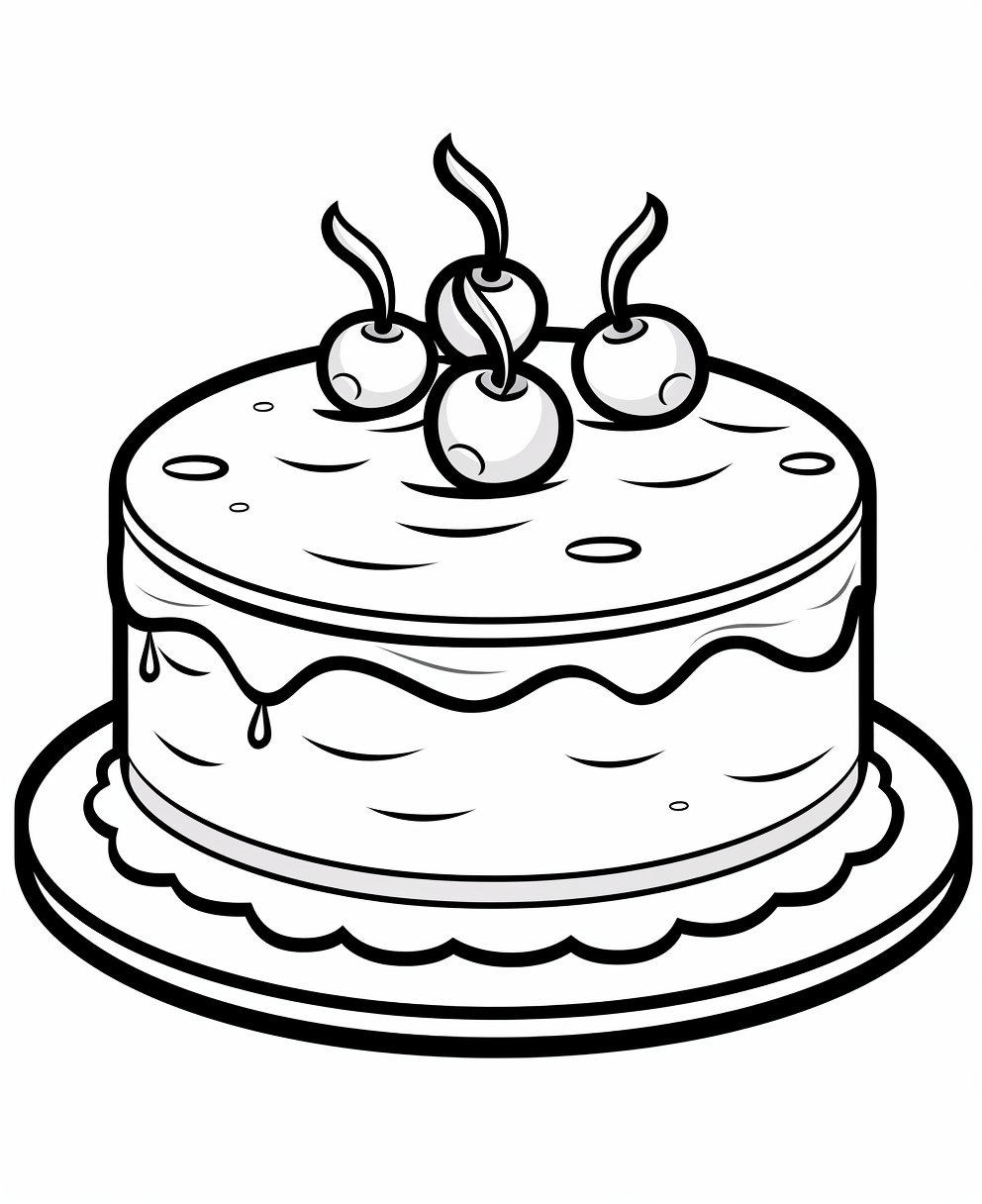 Cartoon-style kids coloring cake image