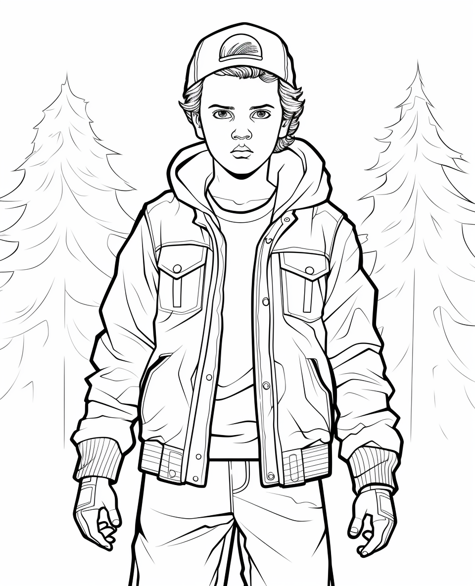 Stranger Things Eleven Powers Coloring Page