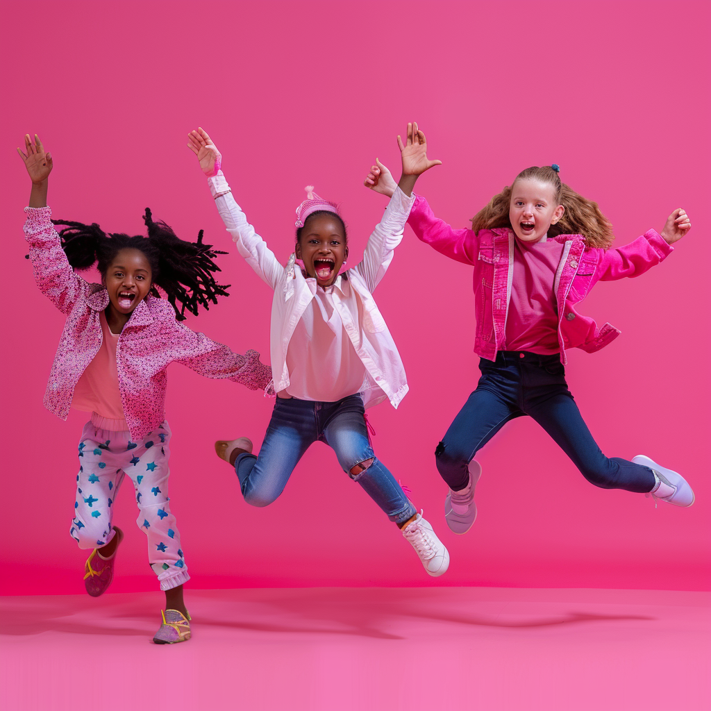 Happy kids dance photoshoot