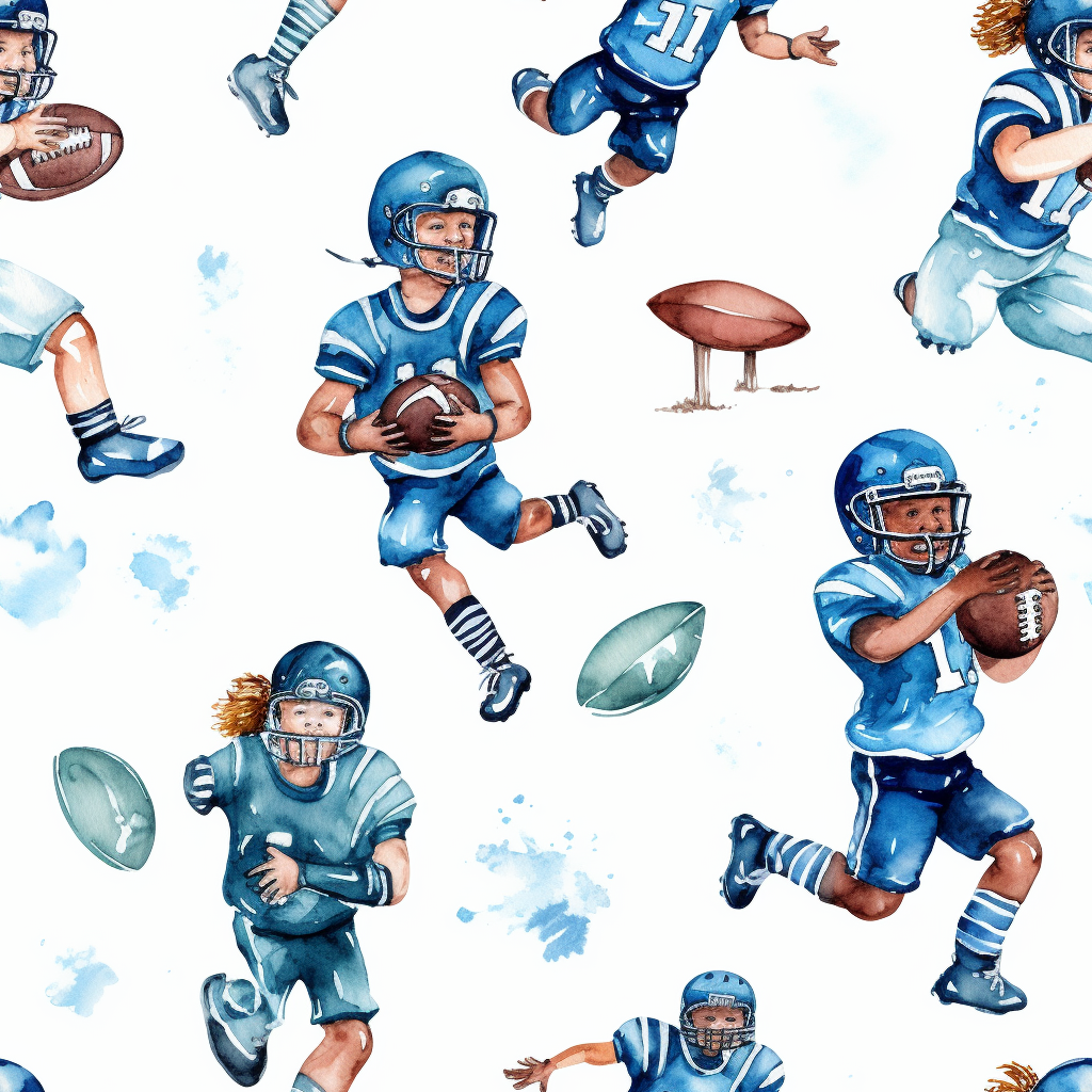 Kids playing American football doodle