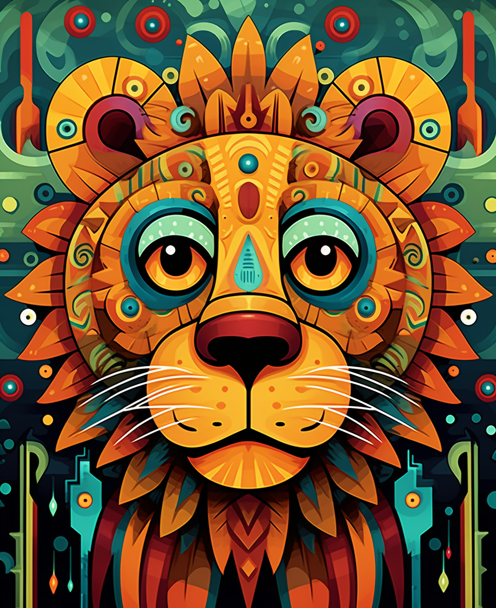 Cute lion illustration for kids