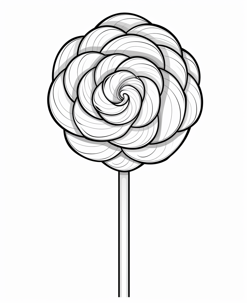 Cartoon-style kids lollipop coloring page