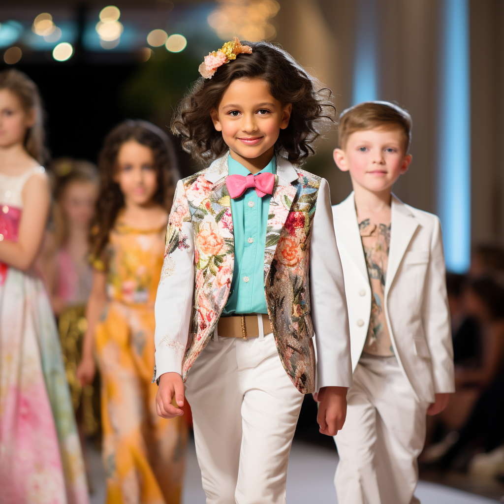 kids models on runway spring fling