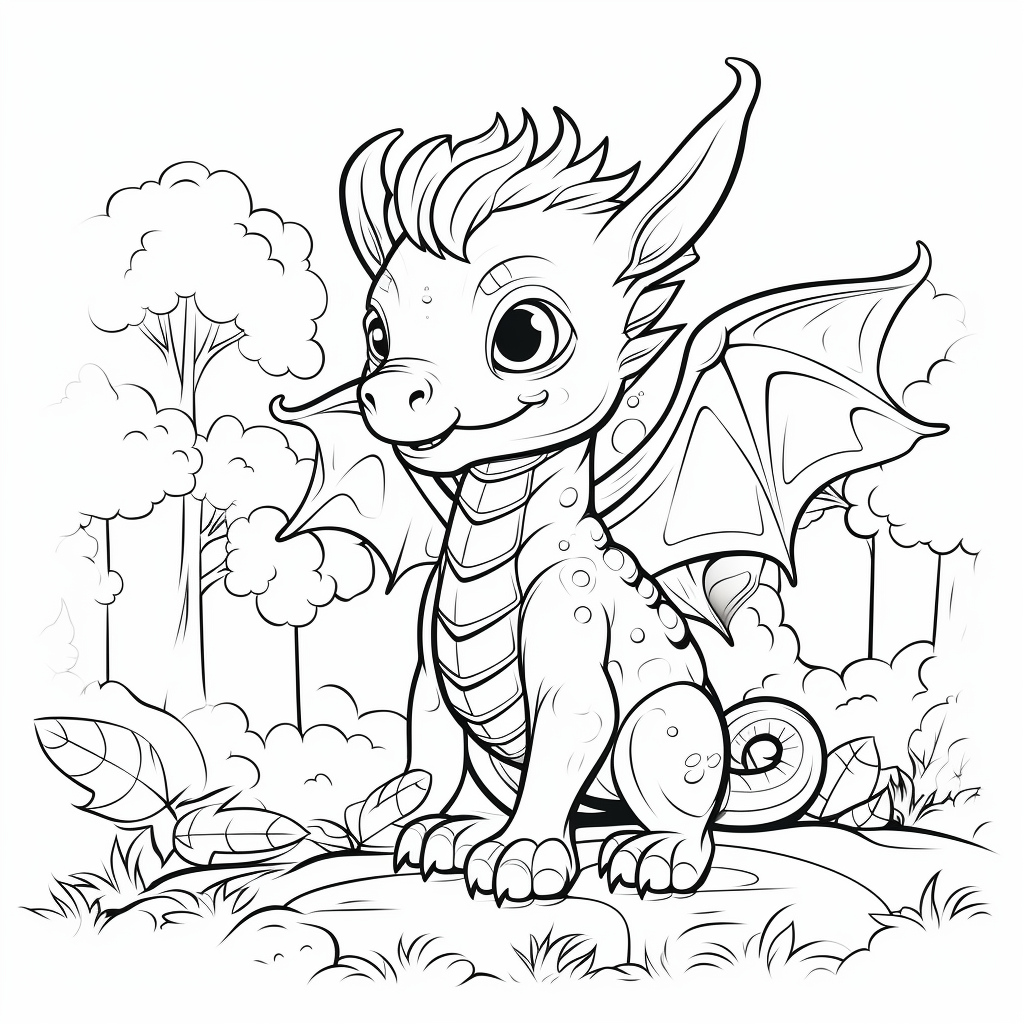 Kids mythical creature coloring page