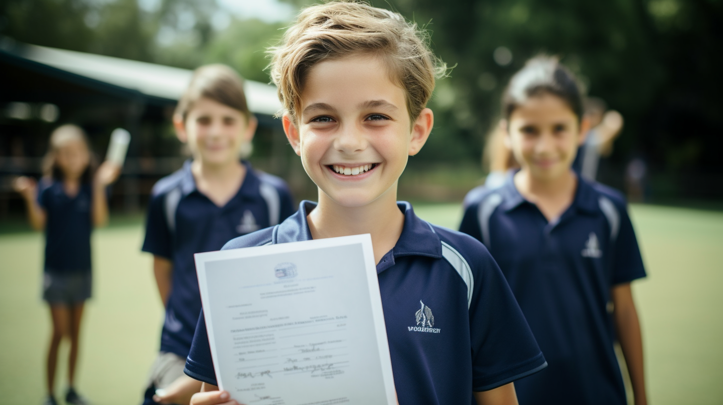 Kids from New Zealand with sport certificate