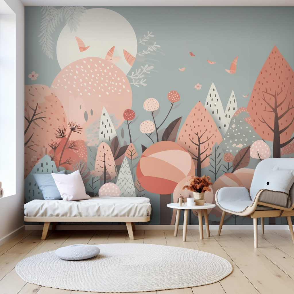 Soft and Elegant Kids Room Wallpaper