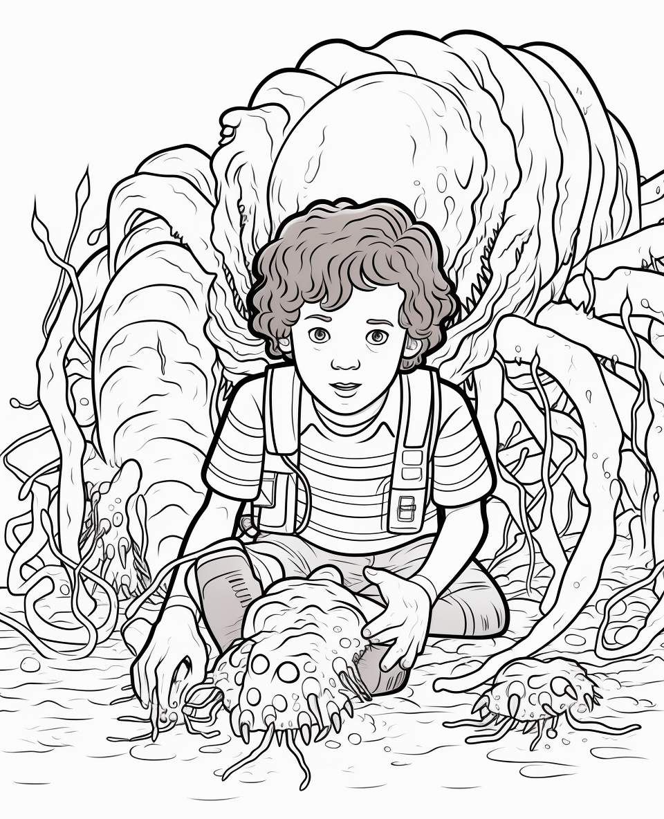 Kids Stranger Things Dustin Demorgorgon Coloring Page