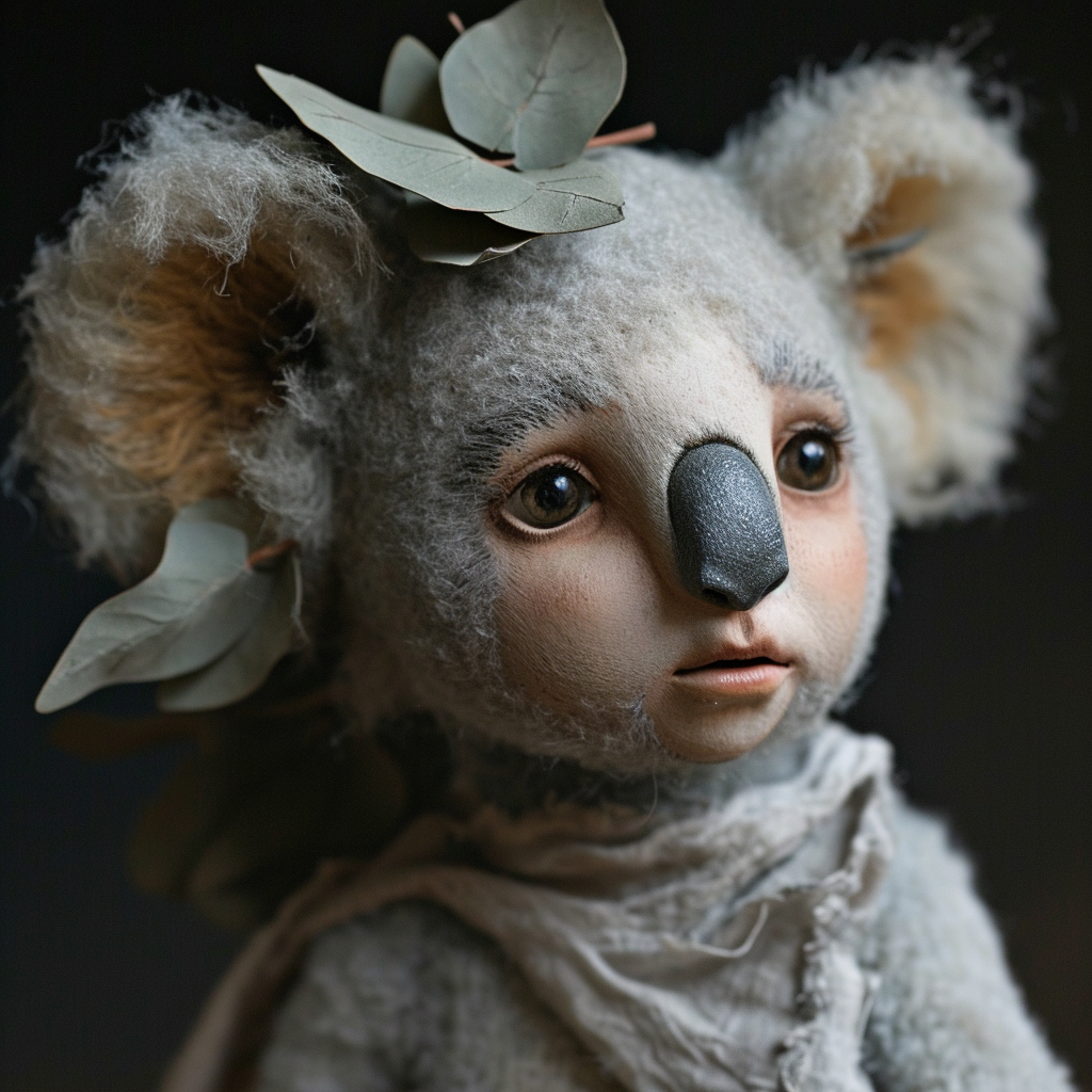 Adorable kids toy girl with koala design