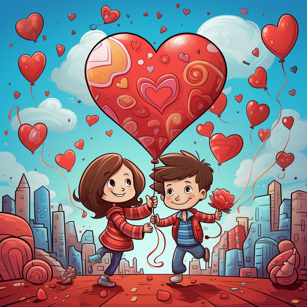 Fun cartoon hearts for kids