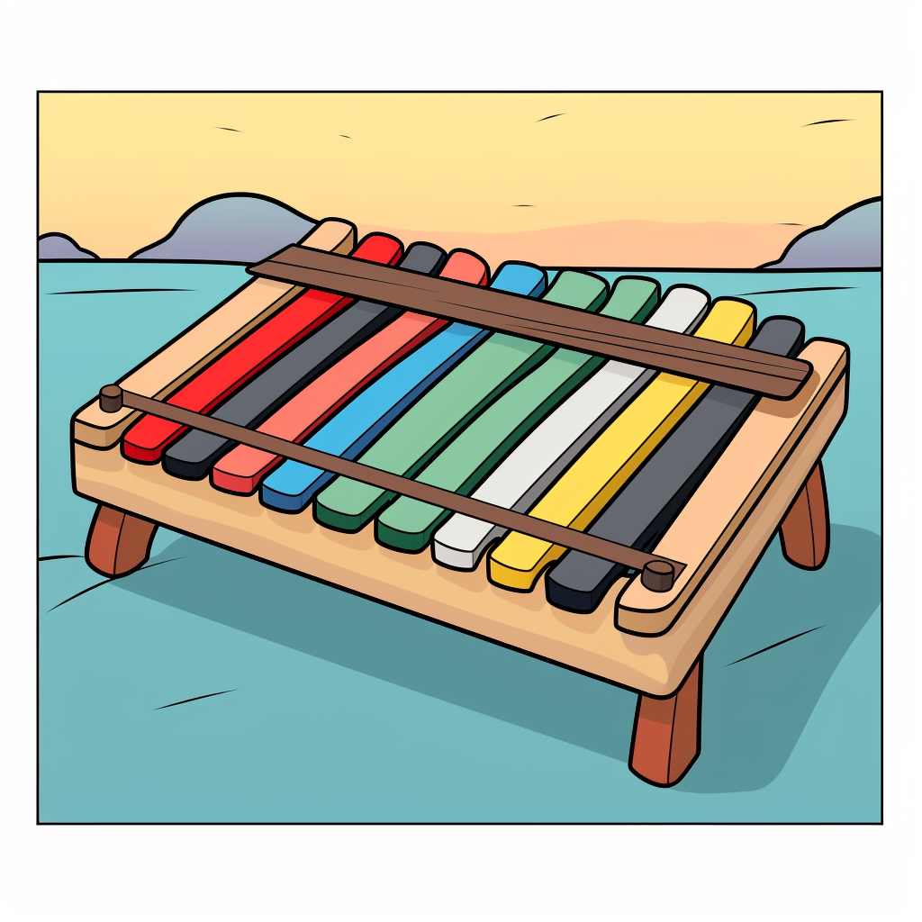 Cartoon xylophone coloring page for kids