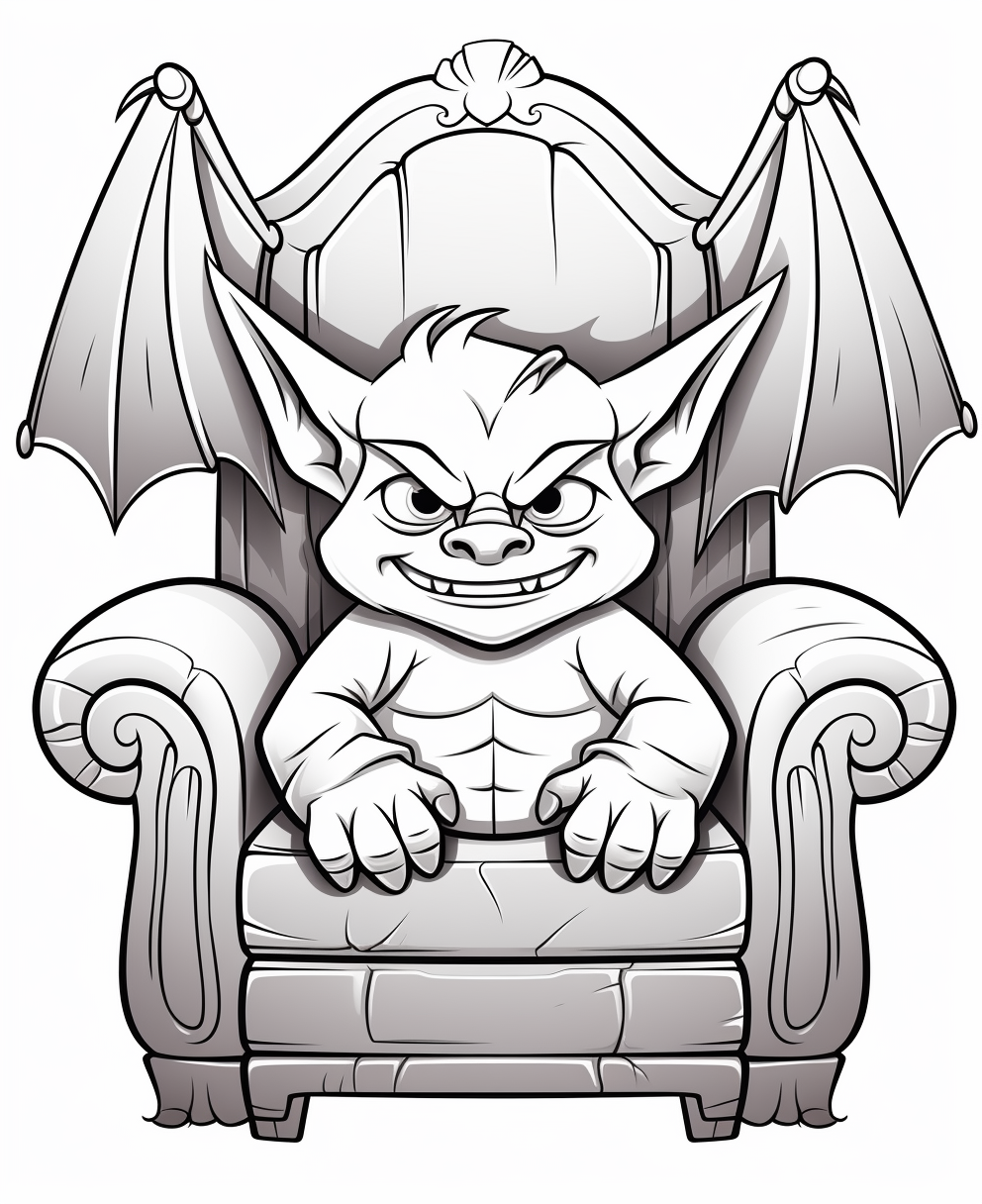 Cartoon bat coloring page