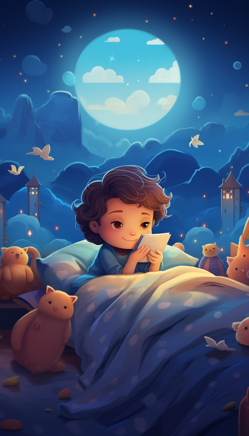 Colorful kids bedtime chronicles fable dream background