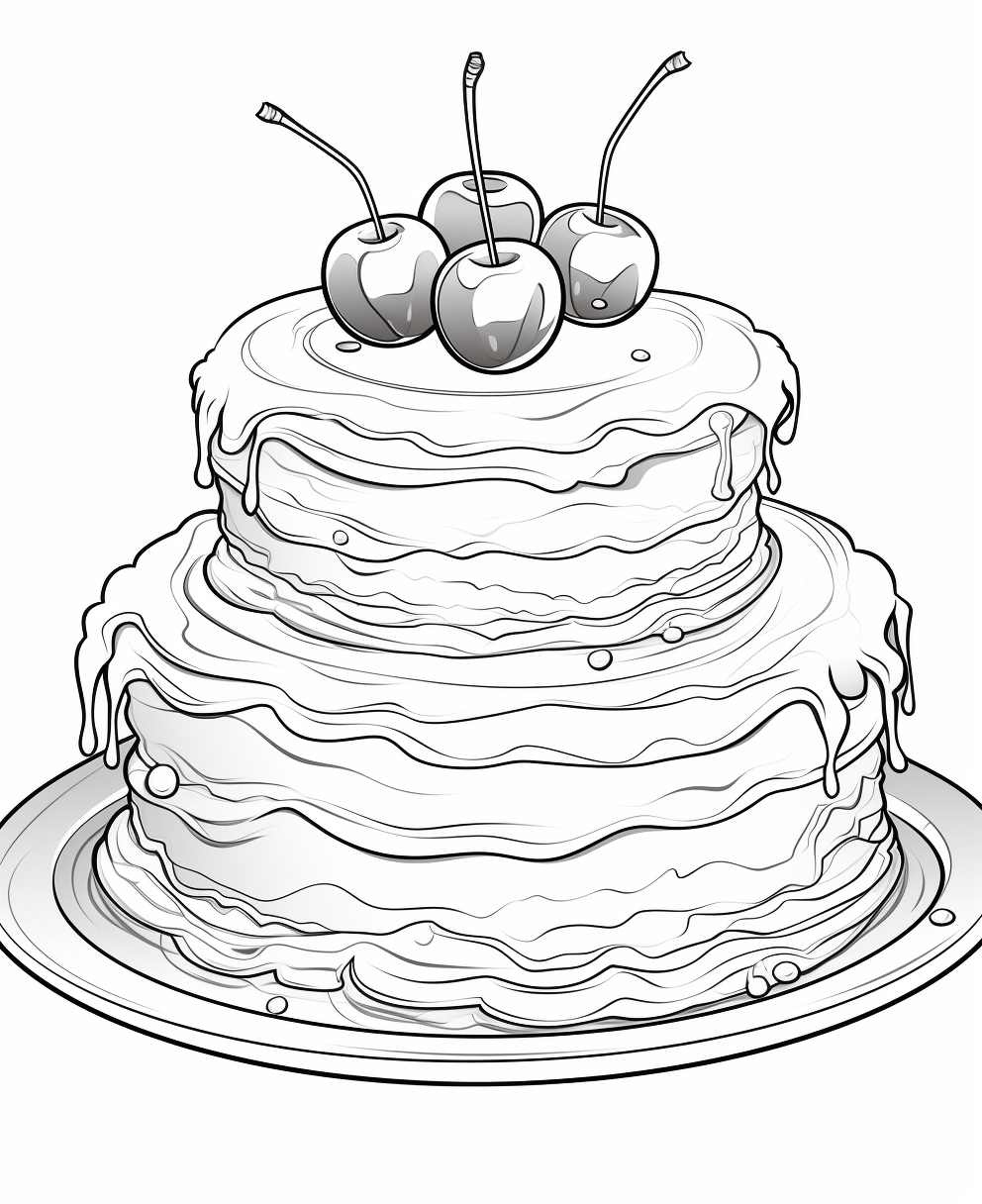 Delicious Cake Coloring Page
