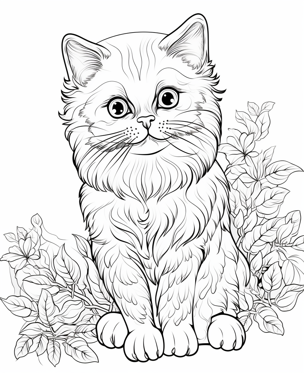 Cartoon Cat Coloring Page