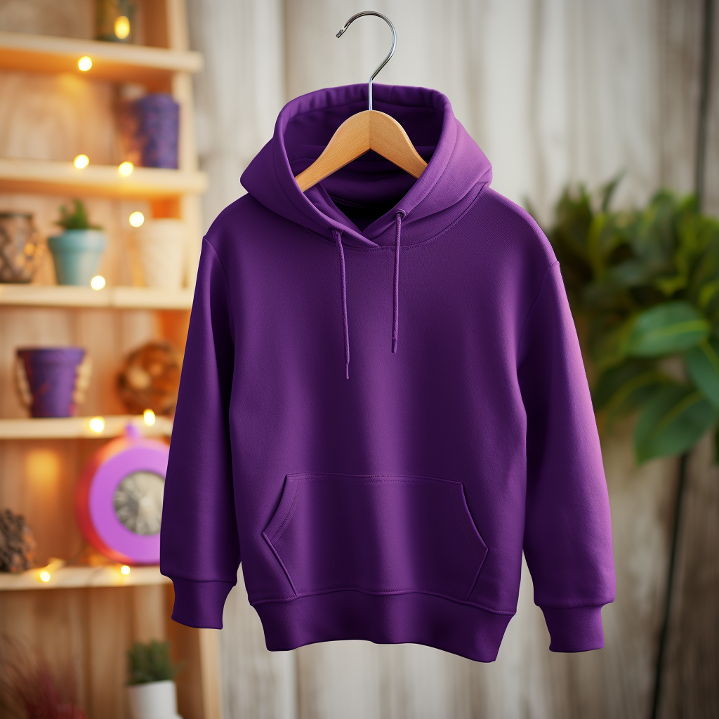 Kids dark purple hooded sweatshirt