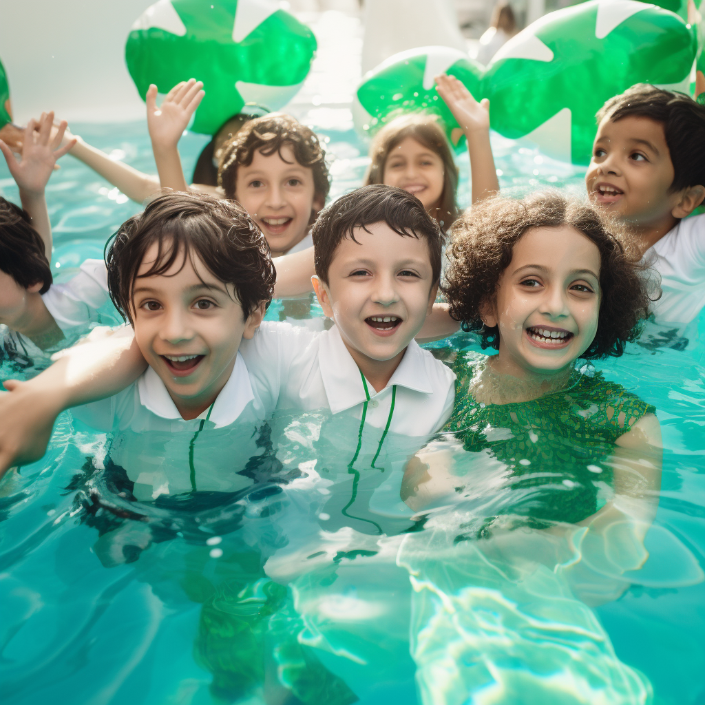 Kids enjoying Saudi National Day celebrations