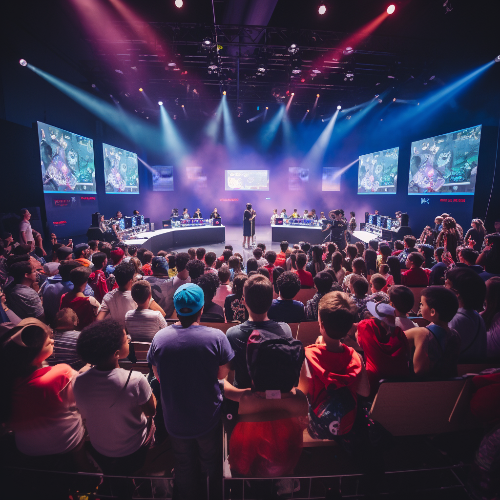 Kids competing in video game contest