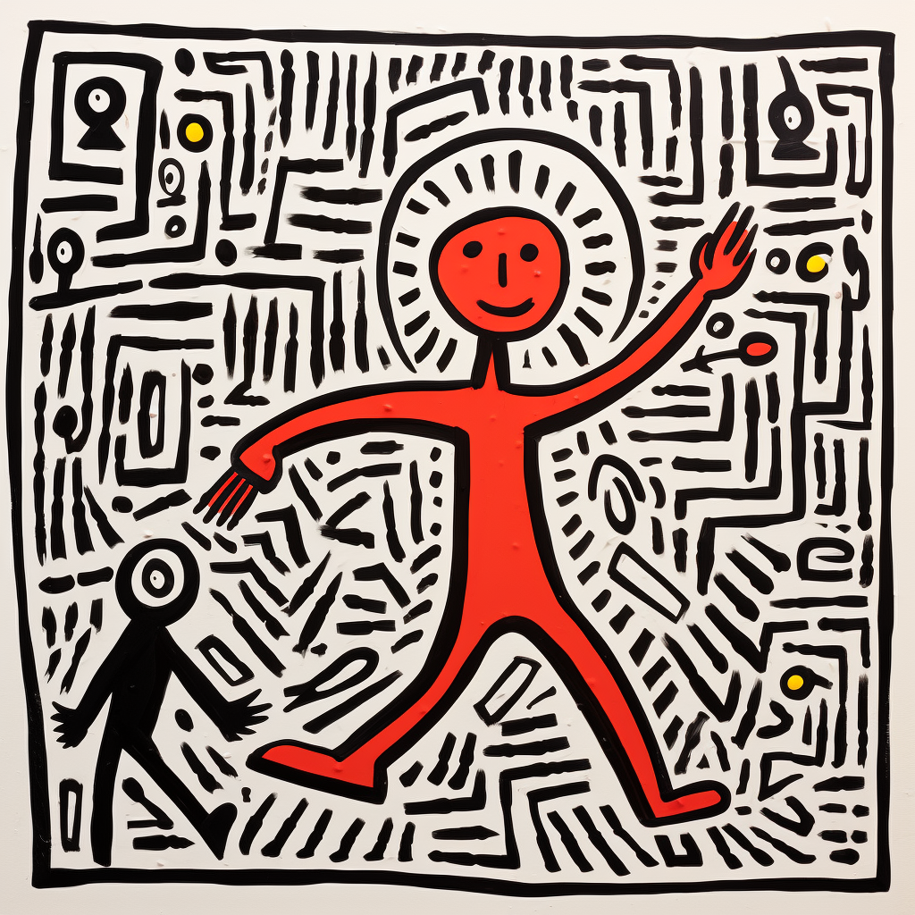 Abstract Keith Haring Style Child