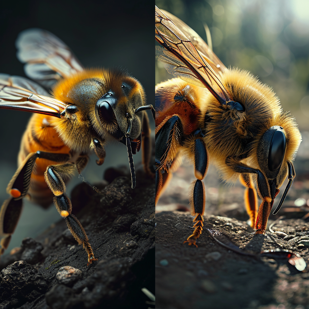 Comparison of Killer Bee and Regular Honeybee