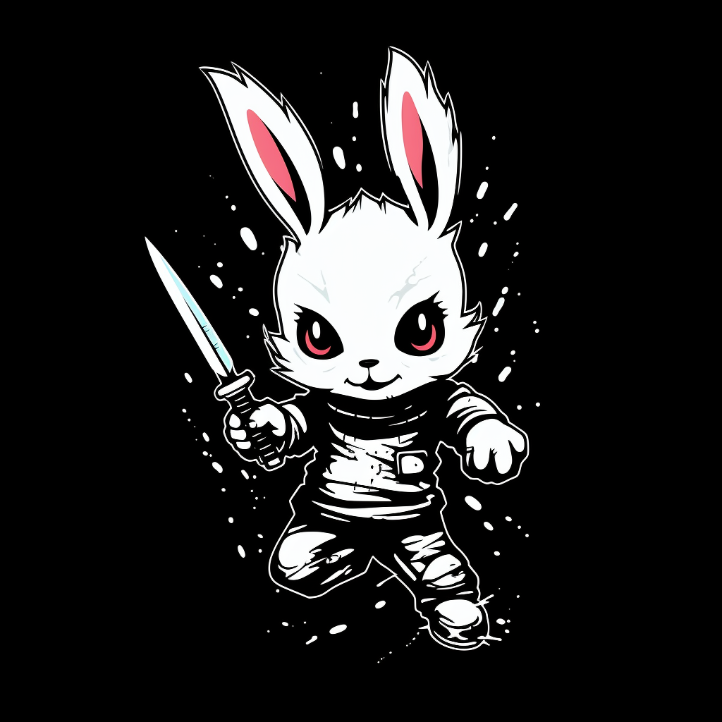 Excited killer rabbit T-shirt design