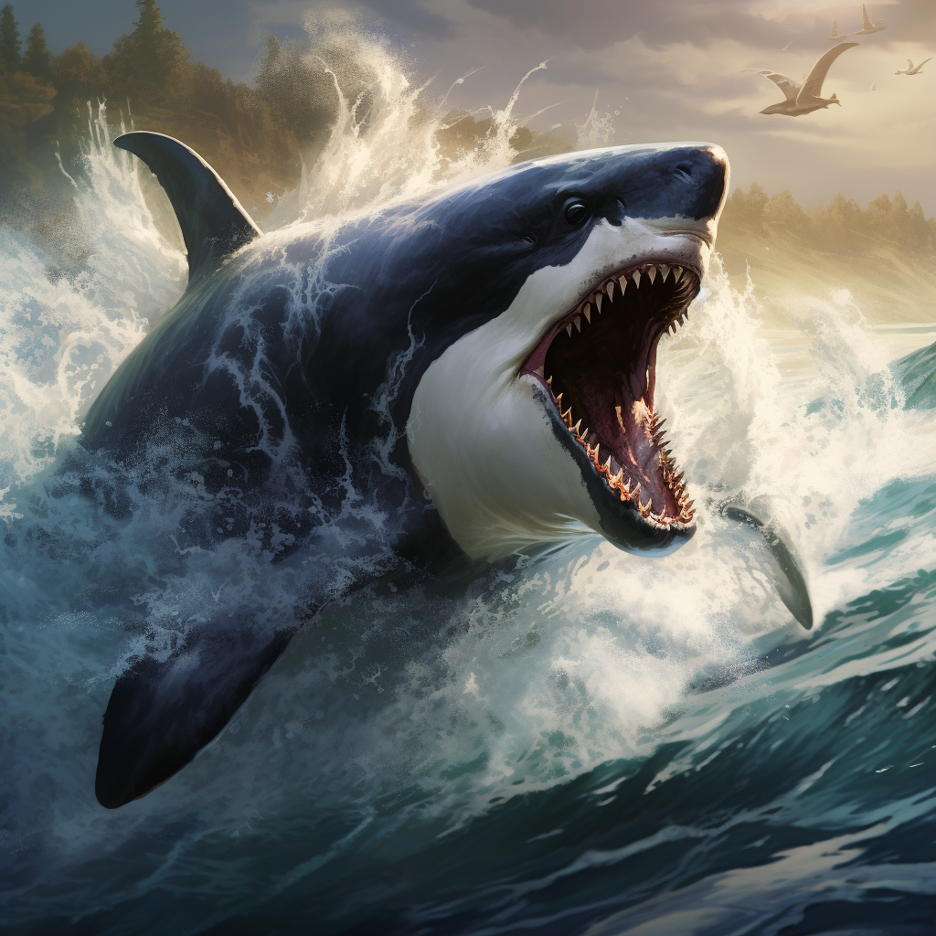 Killer Whale Being Attacked by White Shark