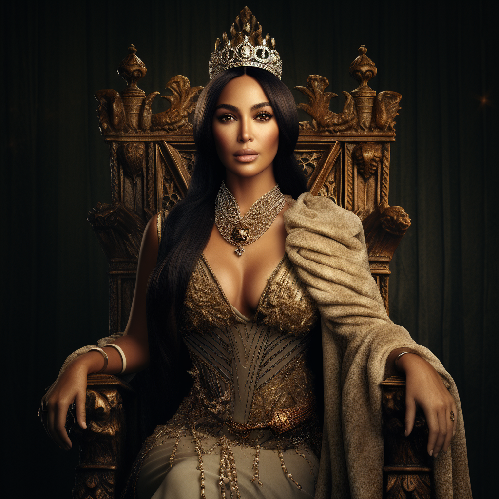 Kim Kardashian as the Queen