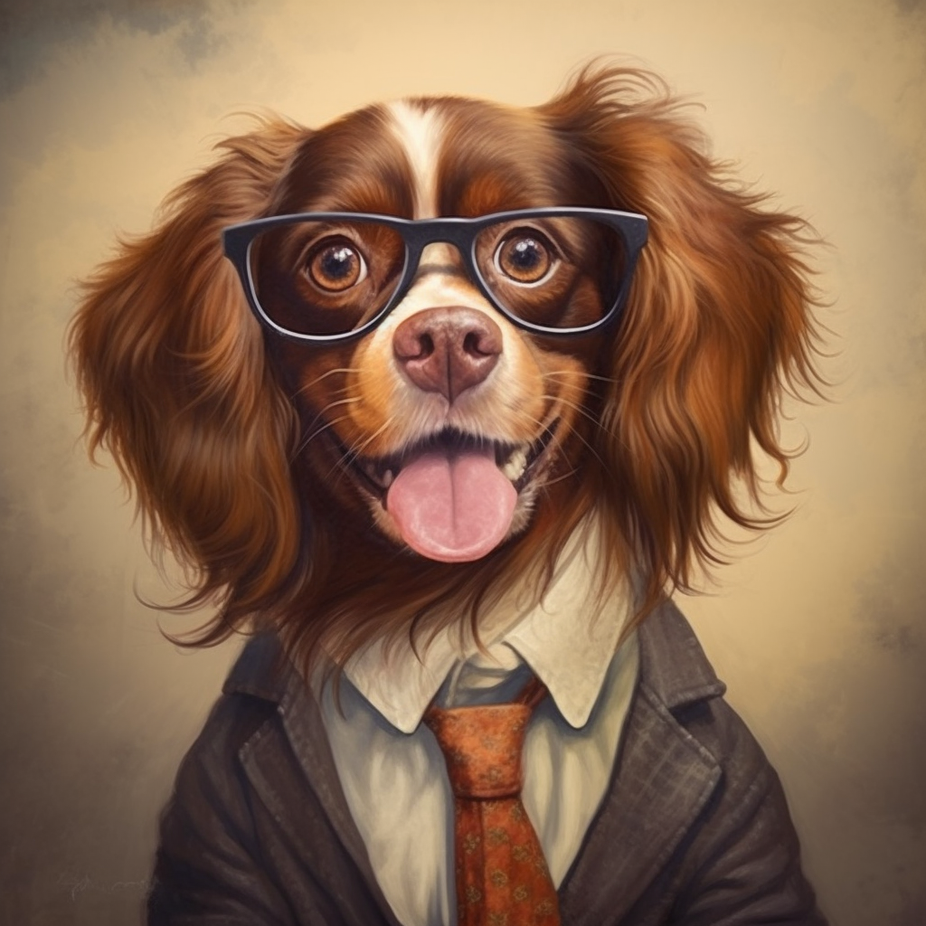 Adorable King Charles Spaniel in Kuczynski Style