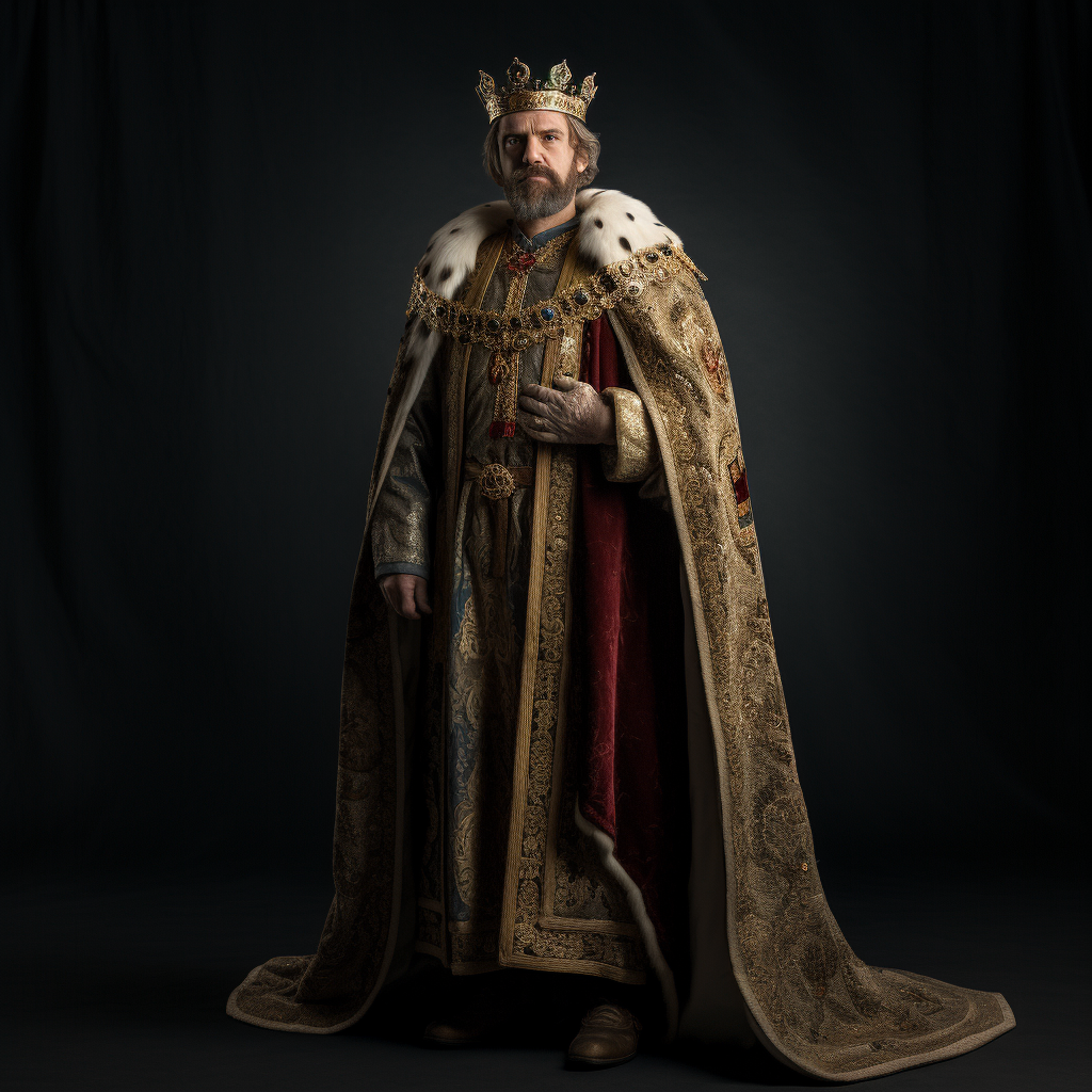 King Edmund in majestic ceremonial attire