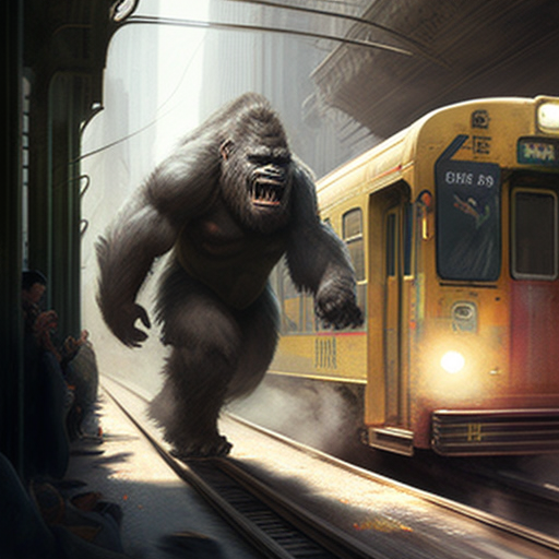 King Kong Carrying Subway Train