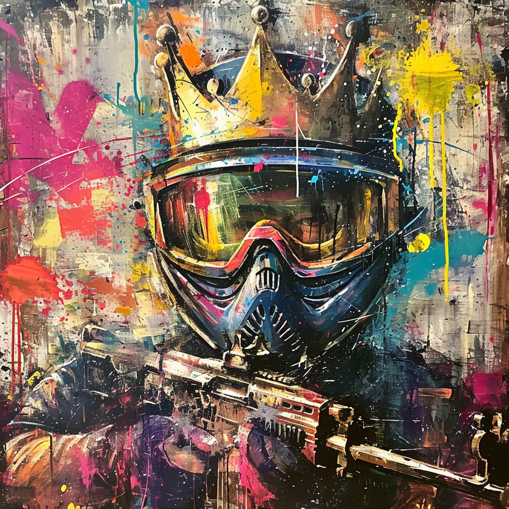 King playing paintball abstract