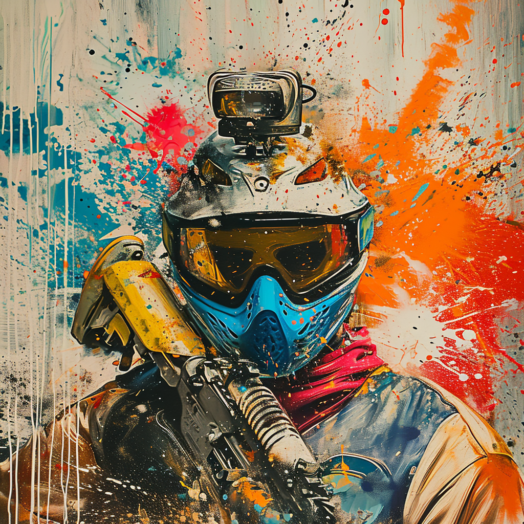 King Playing Paintball with Goggles and Marker