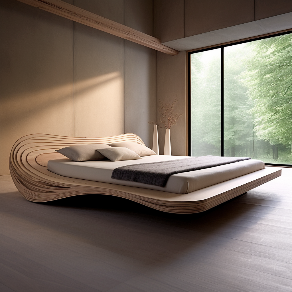 Minimalist King Size Bed on Platform