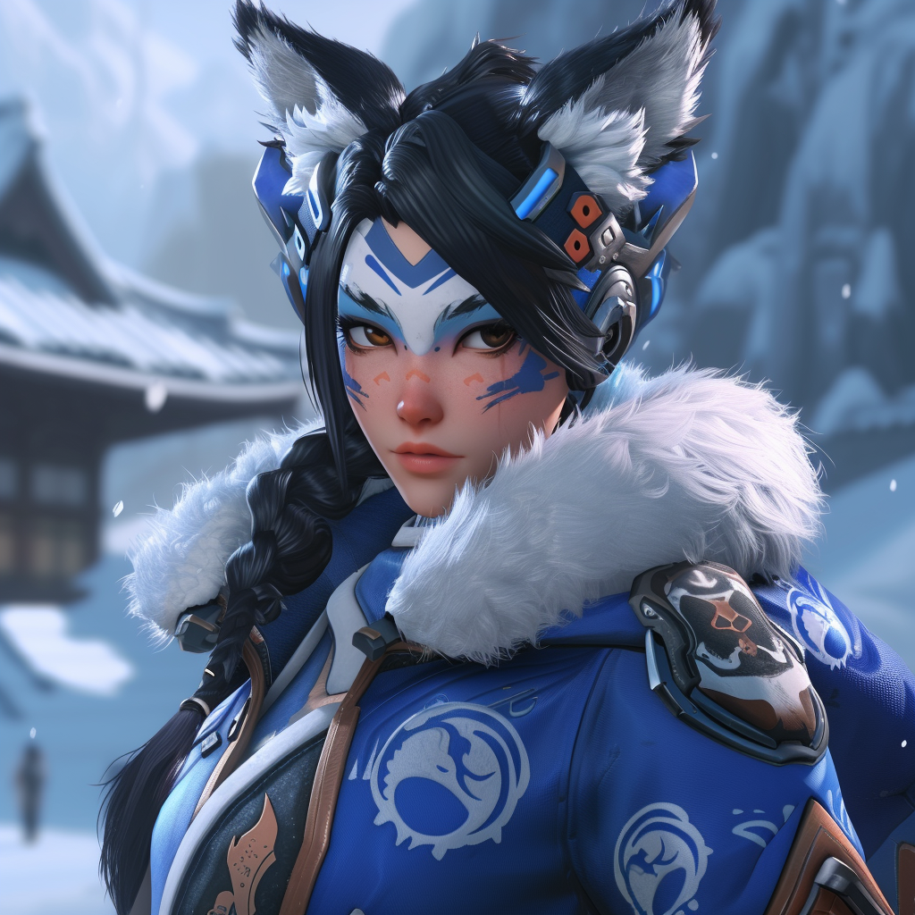 Kiriko Overwatch Blue Kitsune