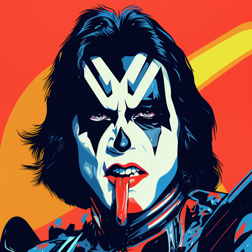 Pop Art Cartoon of KISS Demon