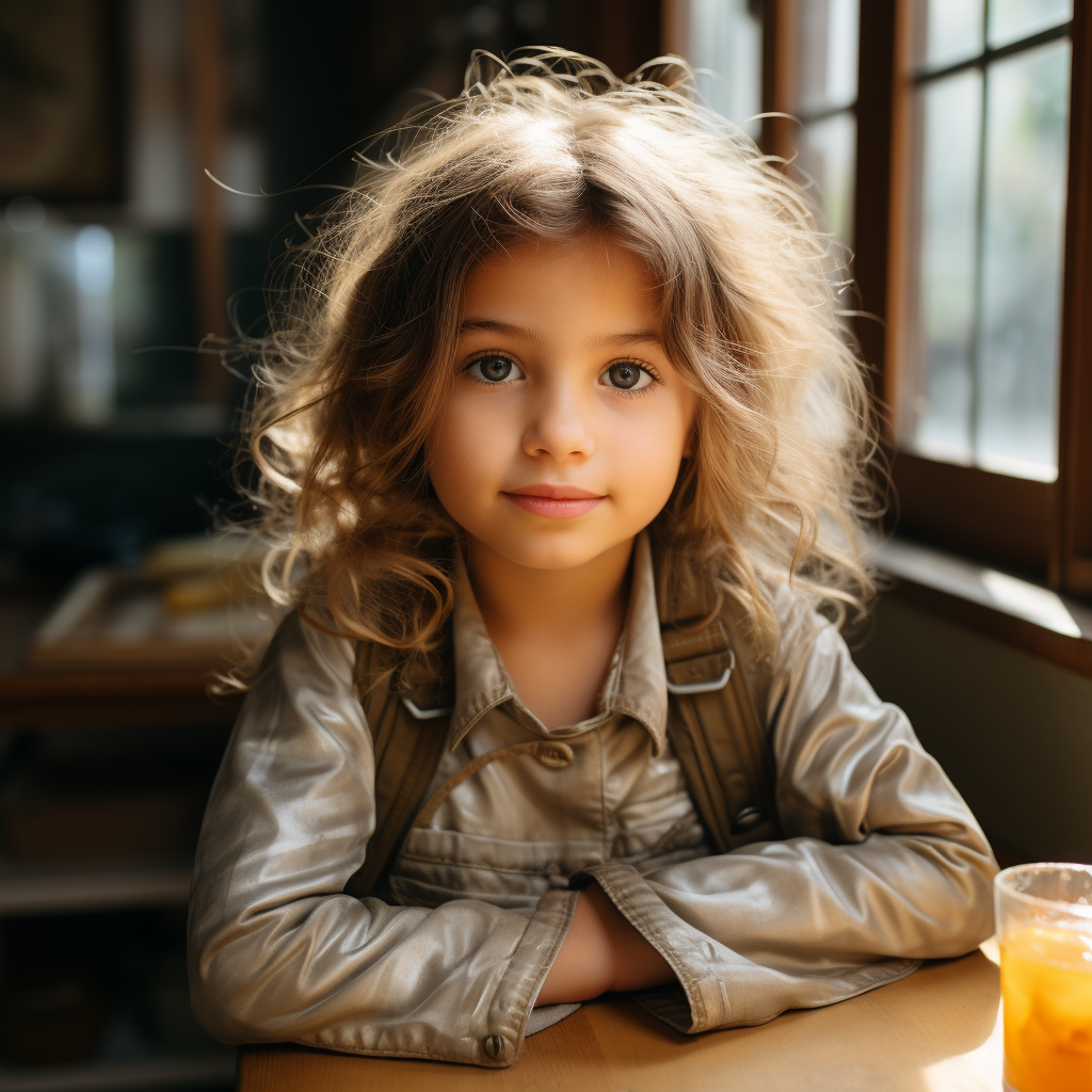 Person sitting at kitchen table