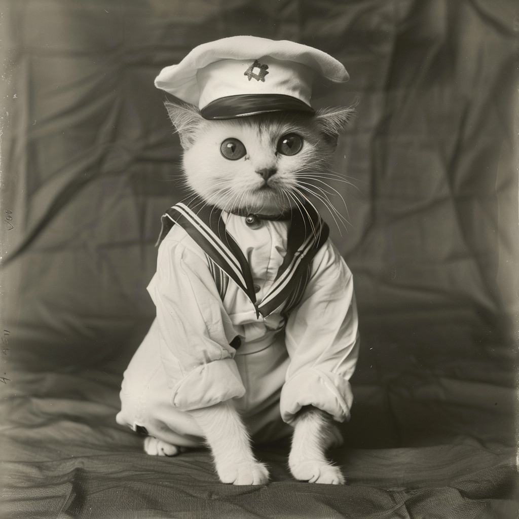 Cute Sailor Kitten in 1930s