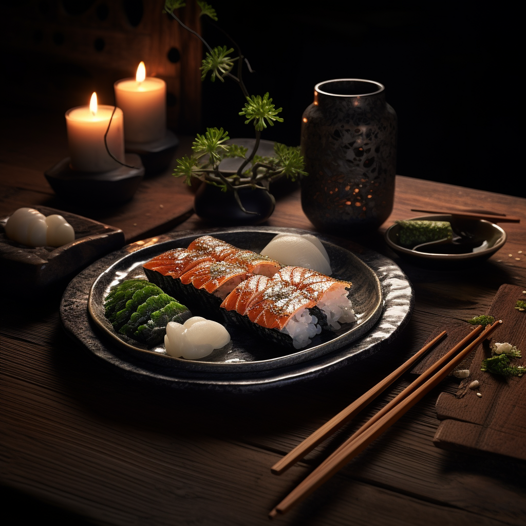 Kizami Nori on Dark Plate