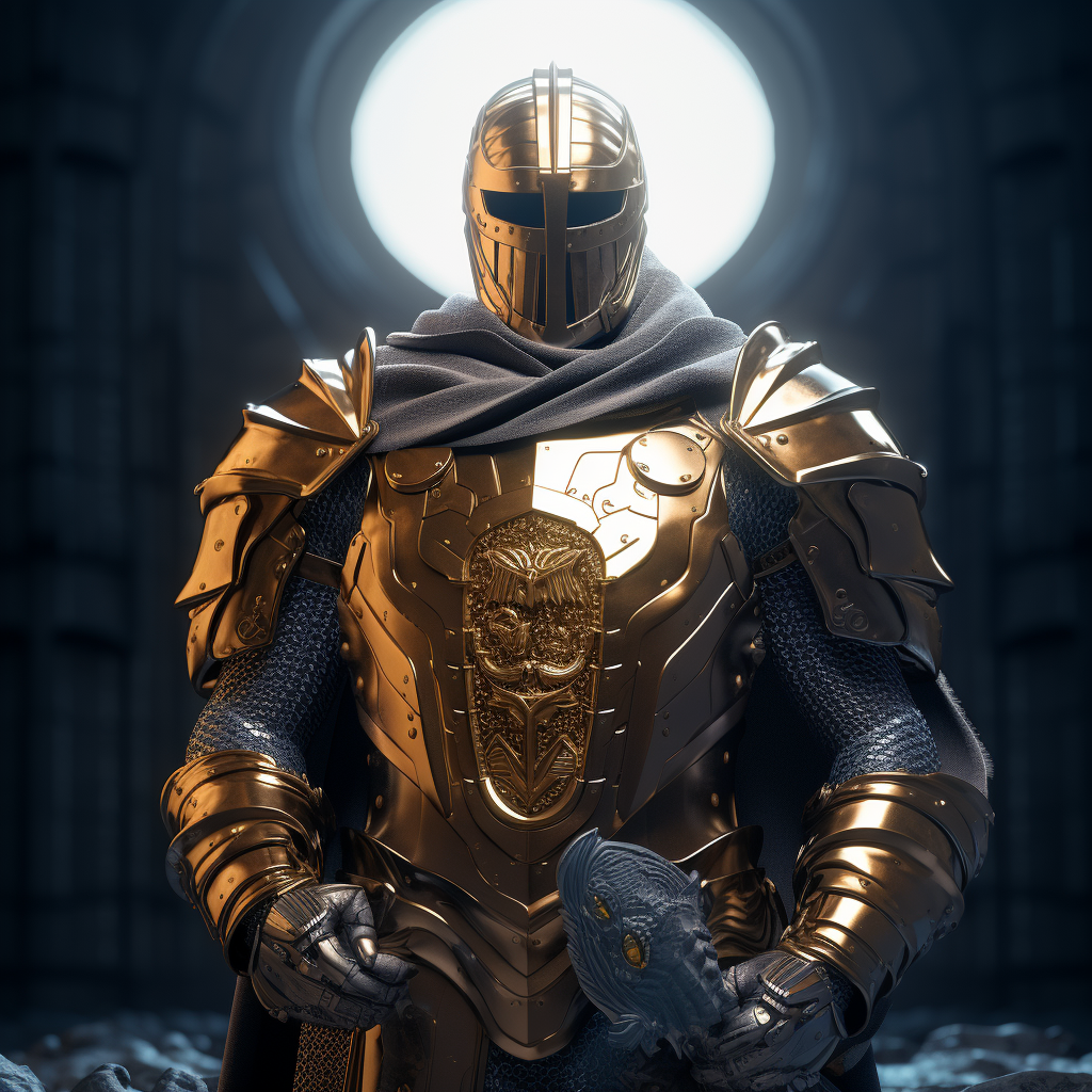 Knight with Bitcoin Logo