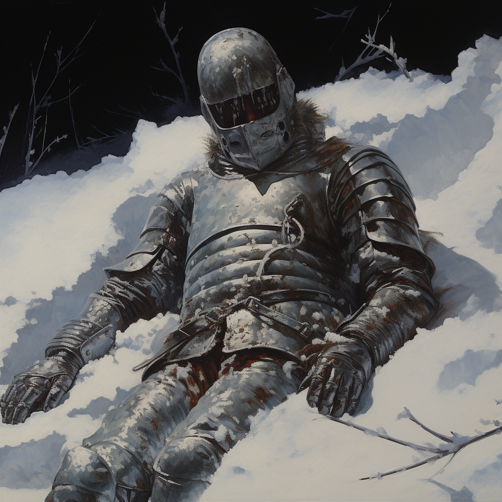 Knight Covered in Snow