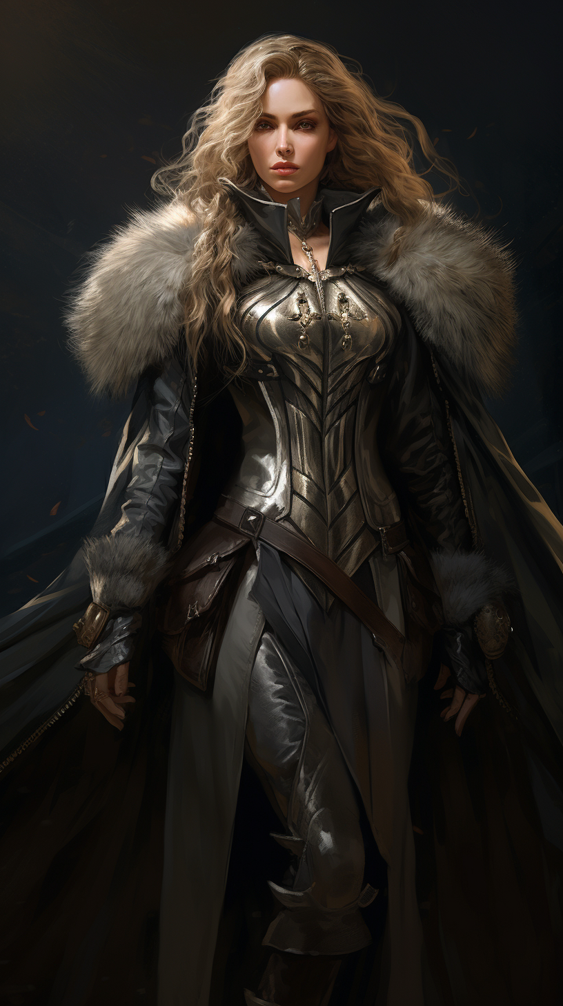 Feminine Knight Armor with Leather Cape