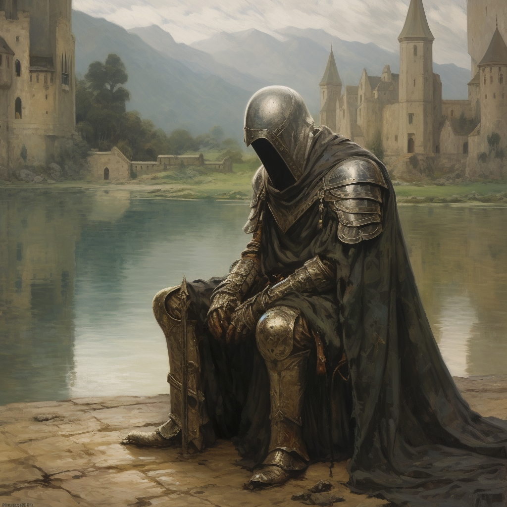 Knights in contemplation within monastic settings