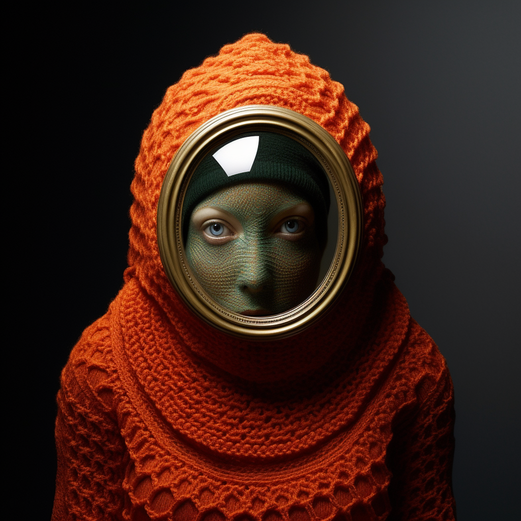 Knitted looking glass image