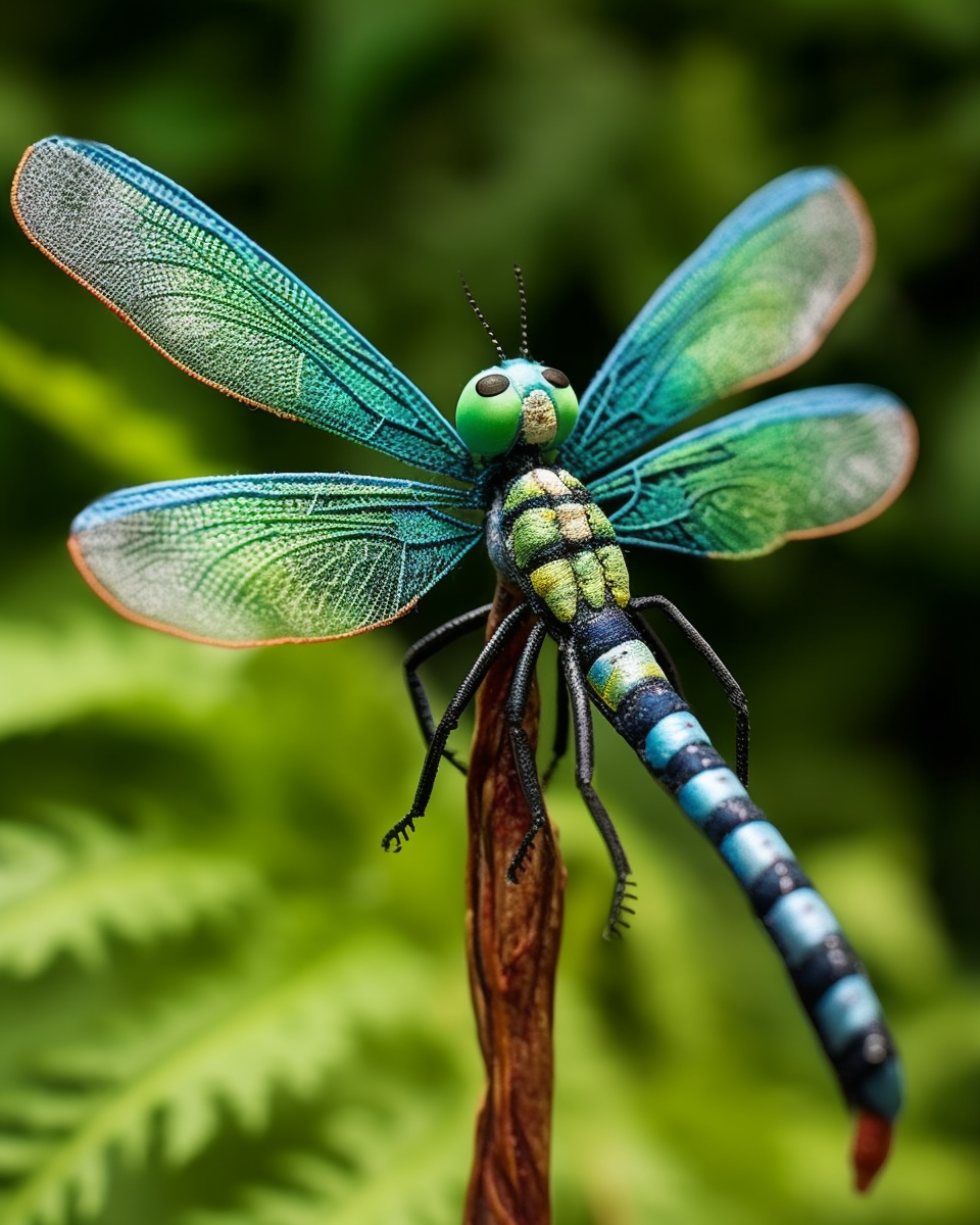 Cute knitted wool dragonfly