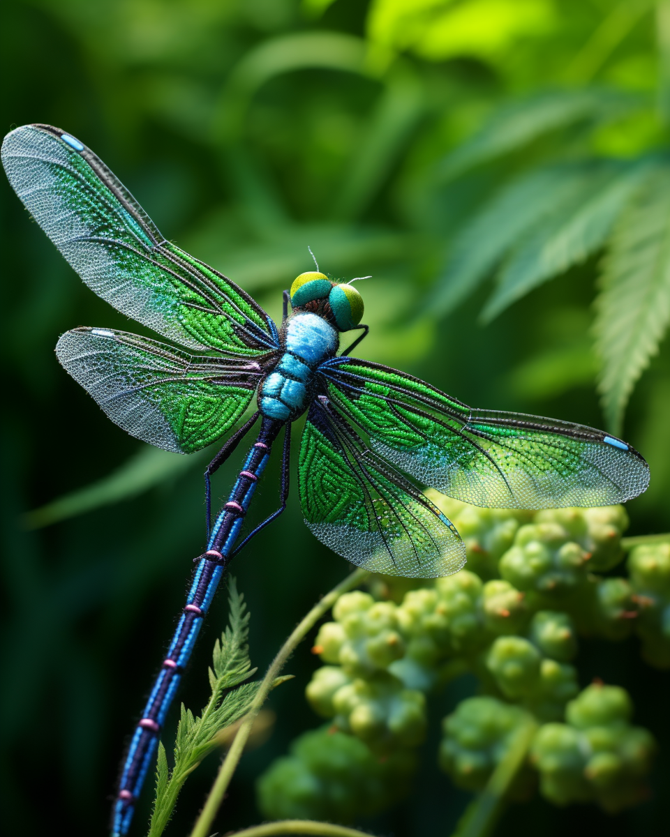 Cute knitted wool dragonfly