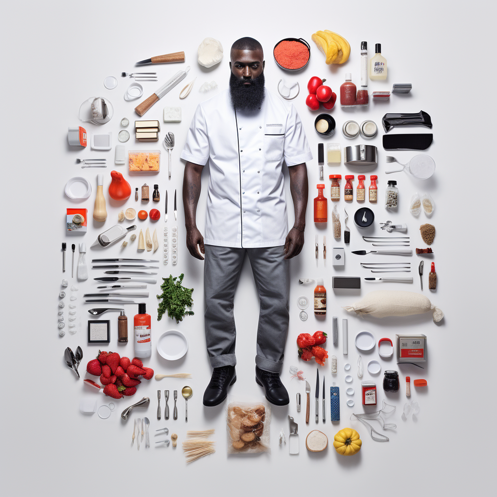 Knolling Chef in Abloh Style