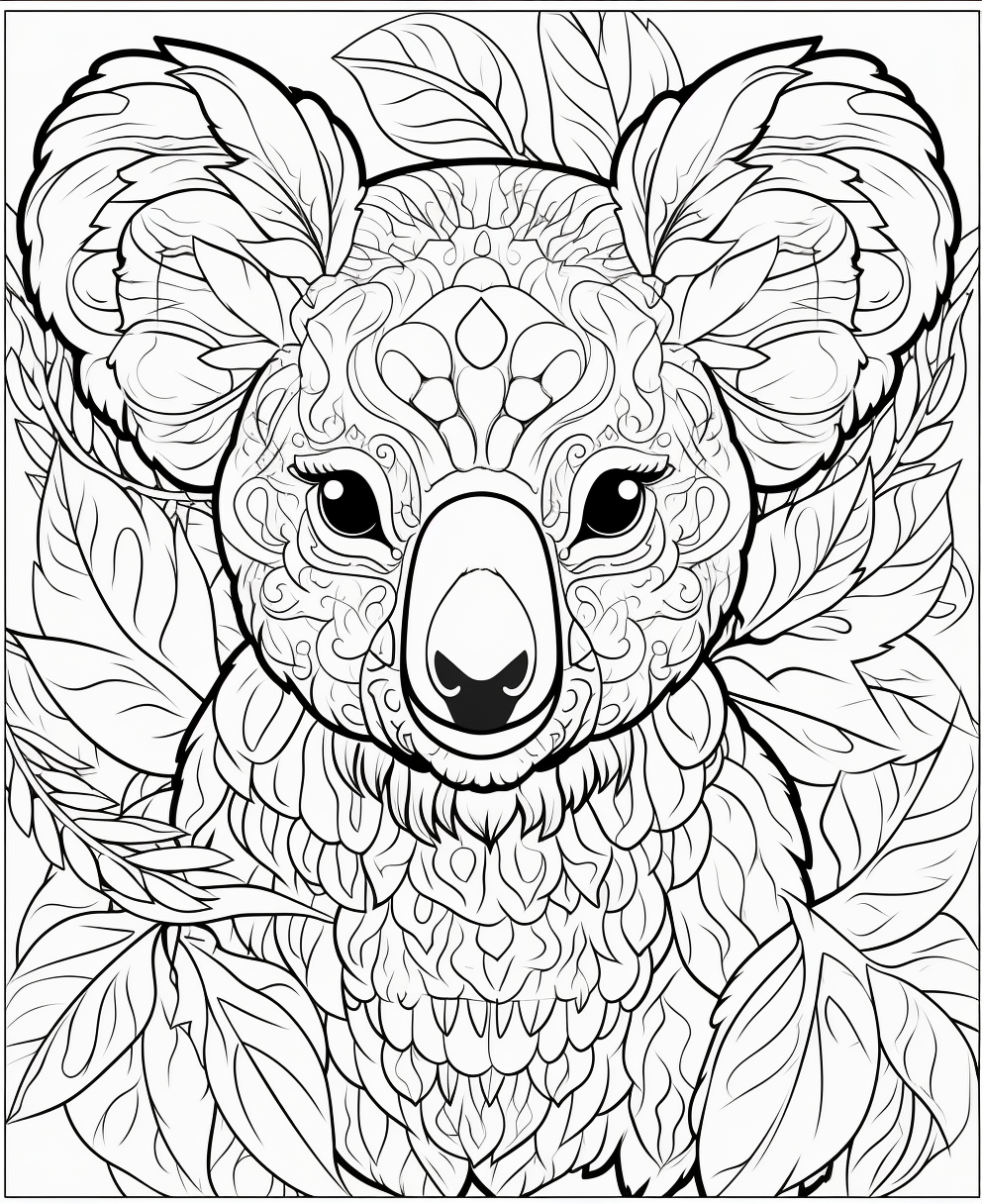 Koalas coloring book stress relief