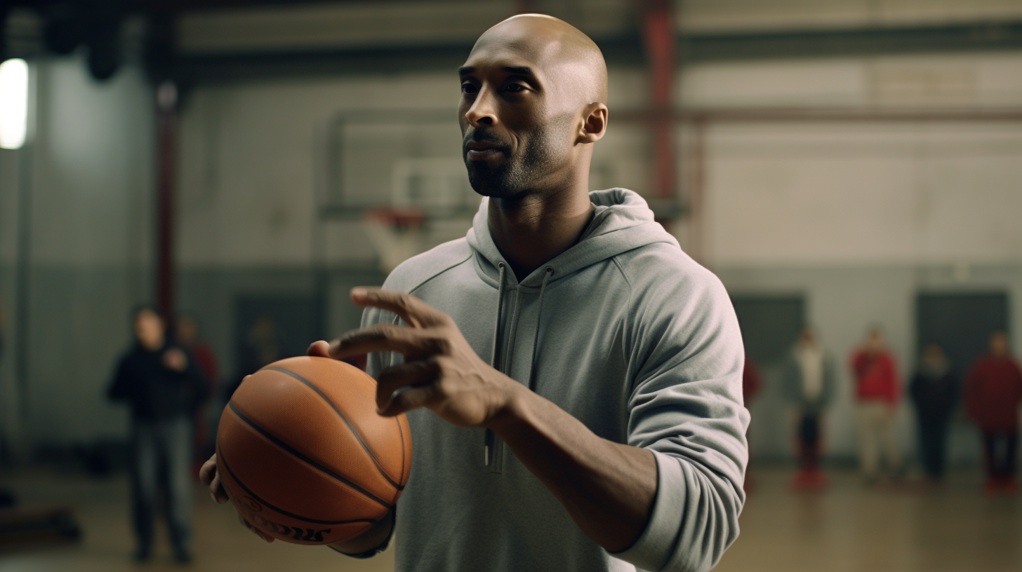 Kobe Bryant training with basketball